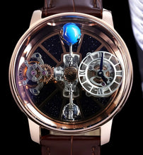 Load image into Gallery viewer, J CO Style Men&#39;s Luxury Astronomical Skeleton Sports Business Watch Diamond Accents Vintage 20mm Leather Rubber Strap Pointer Dial Display Charm
