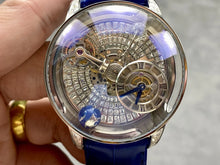 Load image into Gallery viewer, J CO Style Men&#39;s Luxury Astronomical Skeleton Sports Business Watch Diamond Accents Vintage 20mm Leather Rubber Strap Pointer Dial Display Charm
