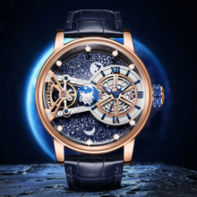 Load image into Gallery viewer, Celestial Series Men&#39;s Luxury Fully Automatic Steel Band Watch Waterproof Lightweight Glass Pointer Flywheel Gentleman Fashion
