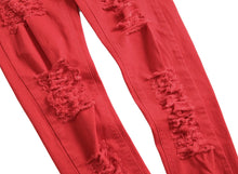Load image into Gallery viewer, Men's High Hip Hop Utility Medium Washed Mid Waist Straight Breathable Cotton  Jeans
