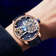 Load image into Gallery viewer, Celestial Series Men&#39;s Luxury Fully Automatic Steel Band Watch Waterproof Lightweight Glass Pointer Flywheel Gentleman Fashion
