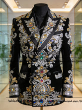 Load image into Gallery viewer, Exquisite Diamond Crystals Party Tuxedos Customized Double Breasted Suit Men Slim Fit
