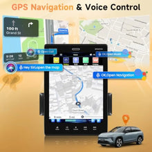 Load image into Gallery viewer, Car stereo for automotive use, ABS plastic, black, 9.5-inch touchscreen with CarPlay, Android Auto, Bluetooth, voice control
