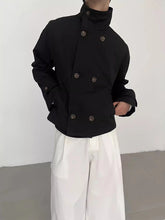 Load image into Gallery viewer, Mauroicardi Khaki Short Trench Coats Man Stand Collar Double Breasted Elegant Chic Luxury Designer Jacket
