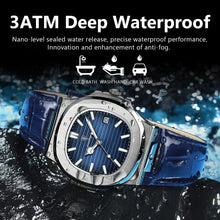 Load image into Gallery viewer, POEDAGAR Top Luxury Square Man Watch Date Waterproof Luminous Men Wristwatch High Quality Leather Men&#39;s Quartz Watch
