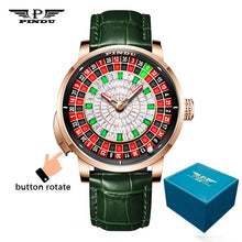 Load image into Gallery viewer, J CO Style Mechanical Watches Men Push Button Turn Russian Roulette Game Sapphire Mirror Diamond Dial Men&#39;s Watch
