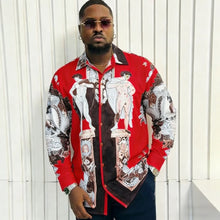 Load image into Gallery viewer, Men's French Long Sleeve Shirt Baroque Pattern High Definition Printed Shirt
