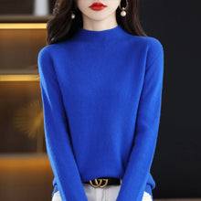Load image into Gallery viewer, 100% Pure Wool Half-neck Pullover Cashmere Sweater
