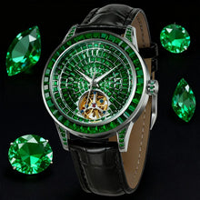 Load image into Gallery viewer, Diamond Face Tourbillon Mechanical Men's Watch Men's Leather Luminous Waterproof Mechanical Watch
