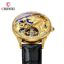 Load image into Gallery viewer, Mechanical Fashion Men&#39;s Watches Top Brand Luxury  Golden Tiger Clock Automatic Skeleton Watch

