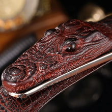 Load image into Gallery viewer, Alligator Crocodile Shape Cow Leather Belt For Men
