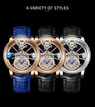 Load image into Gallery viewer, Celestial Men's Watch Transparent Case Design Men's Leather Quartz Watch Time Adjustment Waterproof
