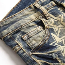 Load image into Gallery viewer, Men's Retro Distressed Jeans Patch Slim Fit Leggings
