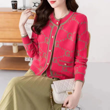 Load image into Gallery viewer, Women's Luxury Pink Knitted Cardigan
