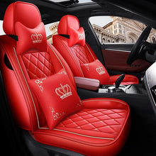 Load image into Gallery viewer, Full set car seat covers, Crown PU leather full surround, comfortable cushion cover fit for most 5 seats cars/SUV/truck/vans

