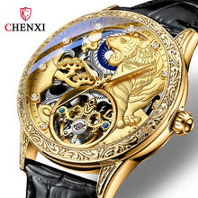 Load image into Gallery viewer, Mechanical Fashion Men&#39;s Watches Top Brand Luxury  Golden Tiger Clock Automatic Skeleton Watch
