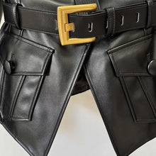 Load image into Gallery viewer, Belt Slim Fit Leather Jacket Multiple Pockets
