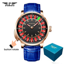 Load image into Gallery viewer, J CO Style Mechanical Watches Men Push Button Turn Russian Roulette Game Sapphire Mirror Diamond Dial Men&#39;s Watch
