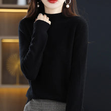 Load image into Gallery viewer, 100% Pure Wool Half-neck Pullover Cashmere Sweater
