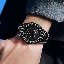 Load image into Gallery viewer, Men's Quartz  Octagonal Digital Dial Watch Waterproof Silicone Strap
