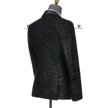 Load image into Gallery viewer, Elegant Luxury Black Shining Tuxedo Double Breasted Suits for Men Jacket Trousers 2 Pieces
