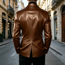 Load image into Gallery viewer, Men's Blazer Slim Fit Faux Leather Suit Jacket
