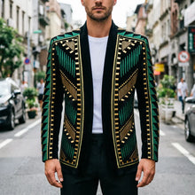 Load image into Gallery viewer, Men's Vintage Green Gold Embroidered Blazer Luxury Suit Jacket

