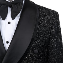 Load image into Gallery viewer, Elegant Luxury Black Shining Tuxedo Double Breasted Suits for Men Jacket Trousers 2 Pieces
