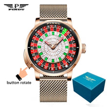 Load image into Gallery viewer, J CO Style Mechanical Watches Men Push Button Turn Russian Roulette Game Sapphire Mirror Diamond Dial Men&#39;s Watch
