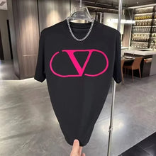 Load image into Gallery viewer, Men's Luxury  Cotton Print Oversized Short Sleeve Neutral Casual T Shirt
