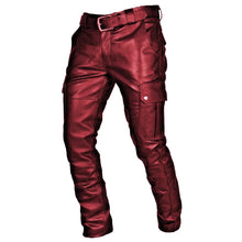 Load image into Gallery viewer, Rock Biker Leather Pants Male Casual American PU Trouser Without Belt
