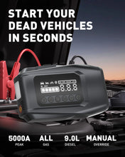 Load image into Gallery viewer, 5-IN-1 Car Jump Starter with Air Pump Peak 5000A Auto Battery Booster 150PSI Air Compressor Portable Power Bank Tire Inflator
