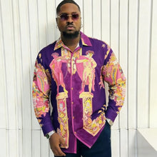 Load image into Gallery viewer, Men's French Long Sleeve Shirt Baroque Pattern High Definition Printed Shirt
