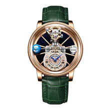 Load image into Gallery viewer, Celestial Men's Watch Transparent Case Design Men's Leather Quartz Watch Time Adjustment Waterproof
