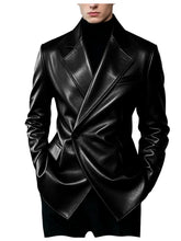Load image into Gallery viewer, Men's Blazer Slim Fit Faux Leather Suit Jacket
