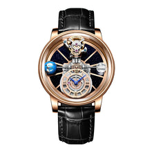Load image into Gallery viewer, Celestial Men's Watch Transparent Case Design Men's Leather Quartz Watch Time Adjustment Waterproof
