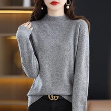 Load image into Gallery viewer, 100% Pure Wool Half-neck Pullover Cashmere Sweater
