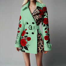 Load image into Gallery viewer, Women's Long Sleeve Floral Flower Printed Office Coat Dress
