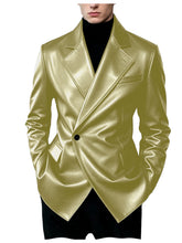 Load image into Gallery viewer, Men's Blazer Slim Fit Faux Leather Suit Jacket
