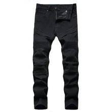 Load image into Gallery viewer, Men's Slim Jeans White Motorcycle Trendy Casual Patchwork Denim Jeans (without belt)
