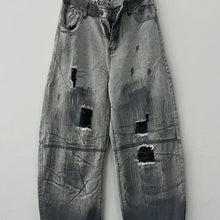 Load image into Gallery viewer, Men's Beading Ripped Jacket Wide Leg Jeans Denim 2 Piece Set
