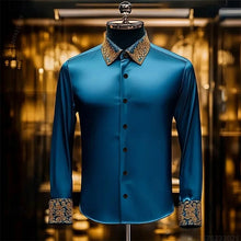 Load image into Gallery viewer, Luxury 3D Printed Long-Sleeve Men's Shirt, Baroque Gold Pattern Slim Fit Dress Shirt
