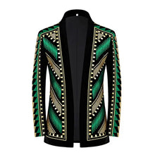 Load image into Gallery viewer, Men's Vintage Green Gold Embroidered Blazer Luxury Suit Jacket

