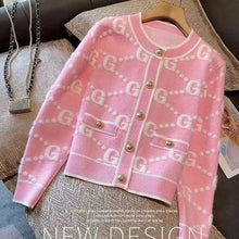 Load image into Gallery viewer, Women's Luxury Pink Knitted Cardigan
