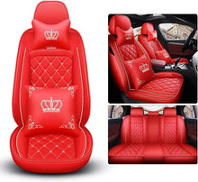 Load image into Gallery viewer, Full set car seat covers, Crown PU leather full surround, comfortable cushion cover fit for most 5 seats cars/SUV/truck/vans
