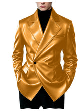 Load image into Gallery viewer, Men's Blazer Slim Fit Faux Leather Suit Jacket
