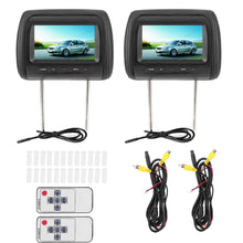 Load image into Gallery viewer, 2pcs 7 in Wireless Control Adjustable Car Headrest Monitor LCD Video Display MP5 Display Black
