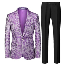 Load image into Gallery viewer, Men's Suit Two Piece, Jacket and Trousers, Jacquard Fabric Fashion Slim Fit Suit,

