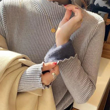 Load image into Gallery viewer, Winter Women Ruffles Mock Neck Sweater Thicken Warm
