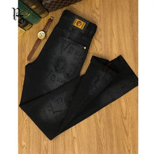 Load image into Gallery viewer, Slim Jeans for Men High-end Luxury Clothing Black Printing Mid-waist Stretch Casual Pencil Pants
